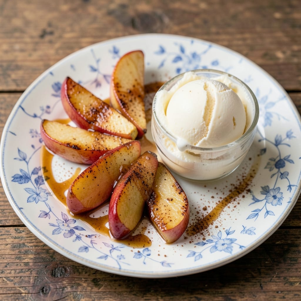 Apple a LA Mode Recipe: Vanilla Bean Ice Cream Meets Warm Cinnamon Apples