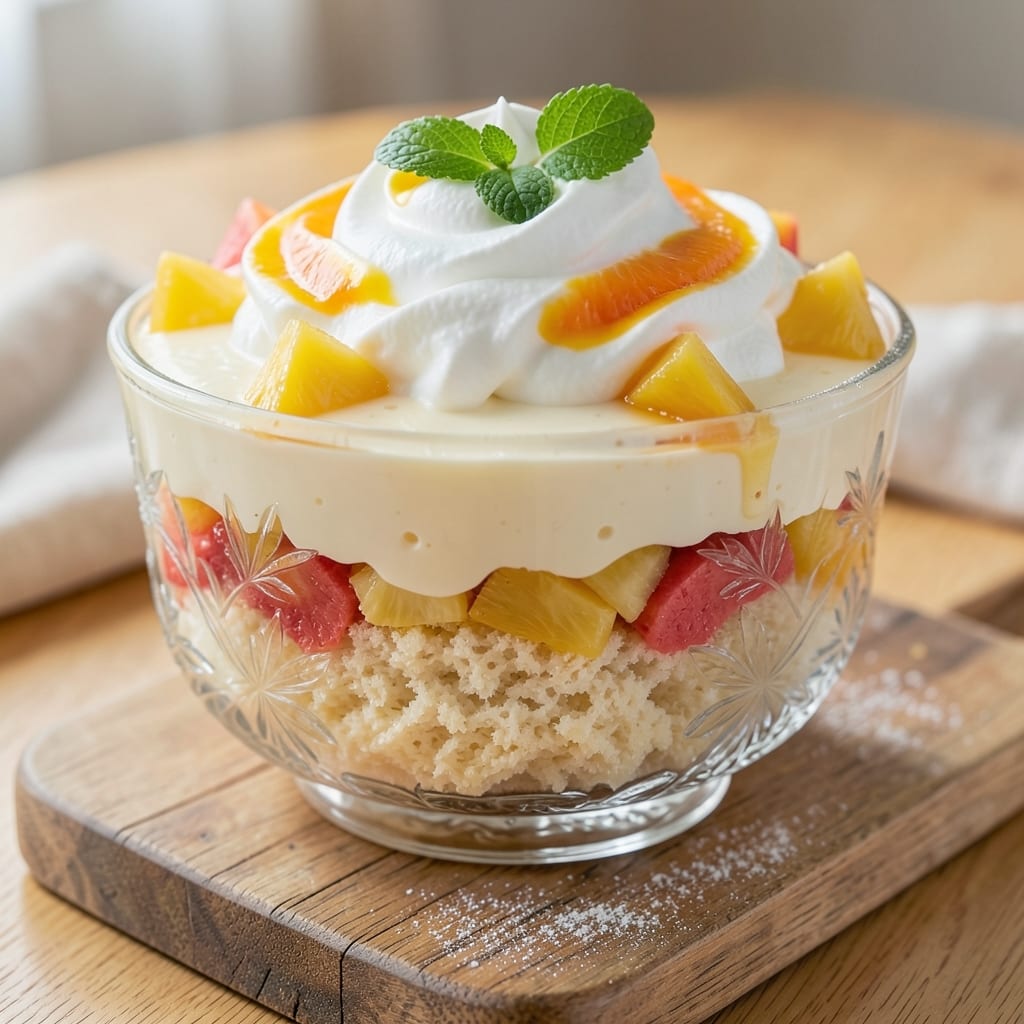 Angel Food Cake, Pineapple, and Cool Whip Pudding Recipe: Tropical Layers That Melt Together