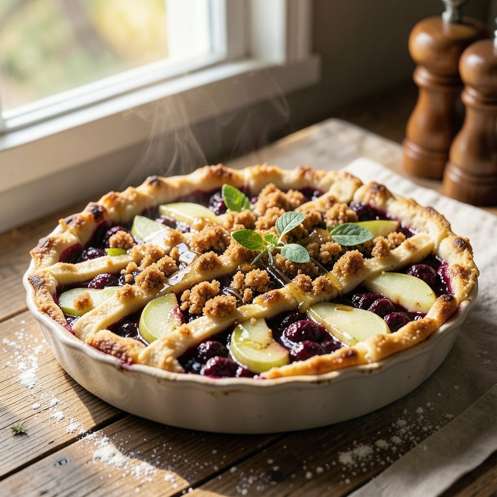 Apple Boysenberry Crumble Pie Recipe: Tart-Sweet Fruit Duo With Buttery Oat Topping