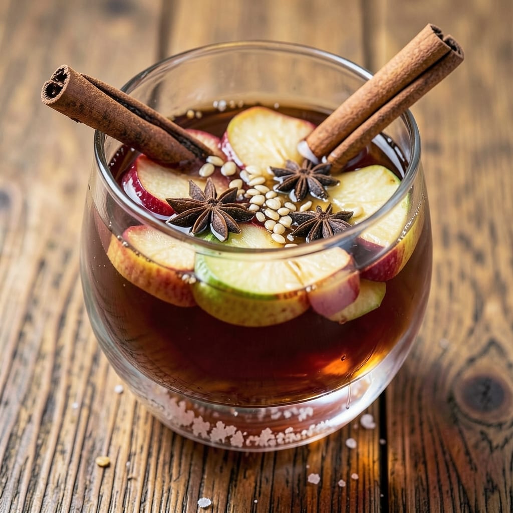Apple Cinnamon Whiskey Recipe: Warm Spiced Apple Whiskey Poached in Vanilla Bean
