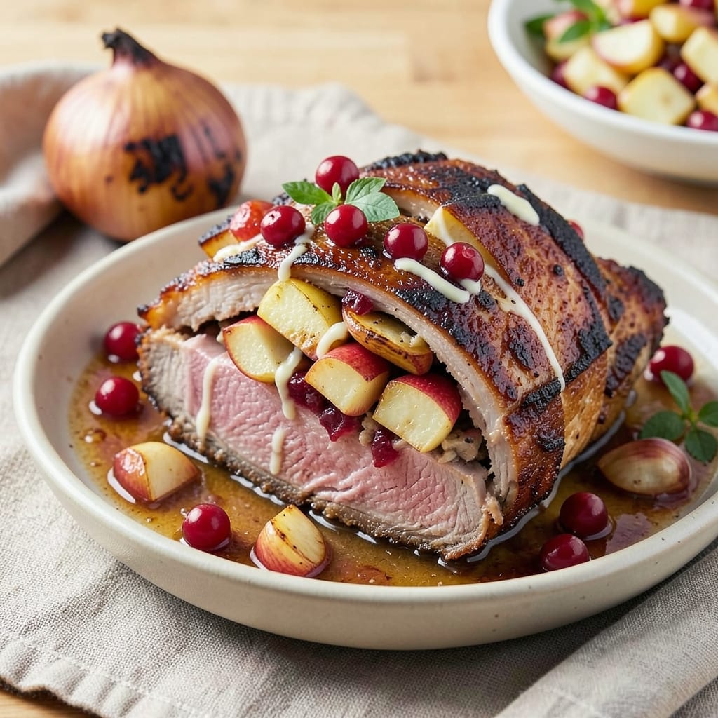 Apple Cranberry Stuffed Pork Roast Recipe: Sweet-Savory Roast With Juicy Pink Center