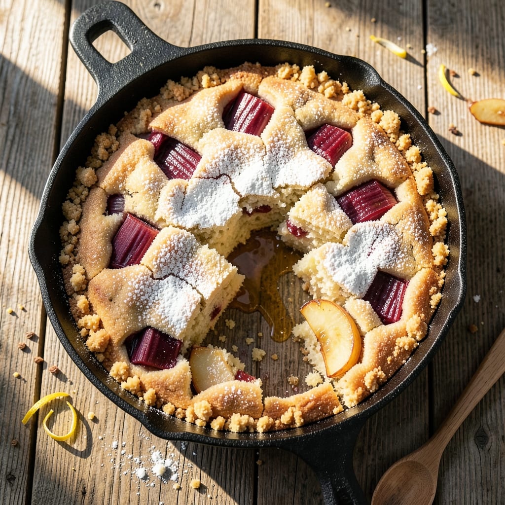 Apple and Rhubarb Cake Recipe: Tart-Sweet Layers With Buttery Crust