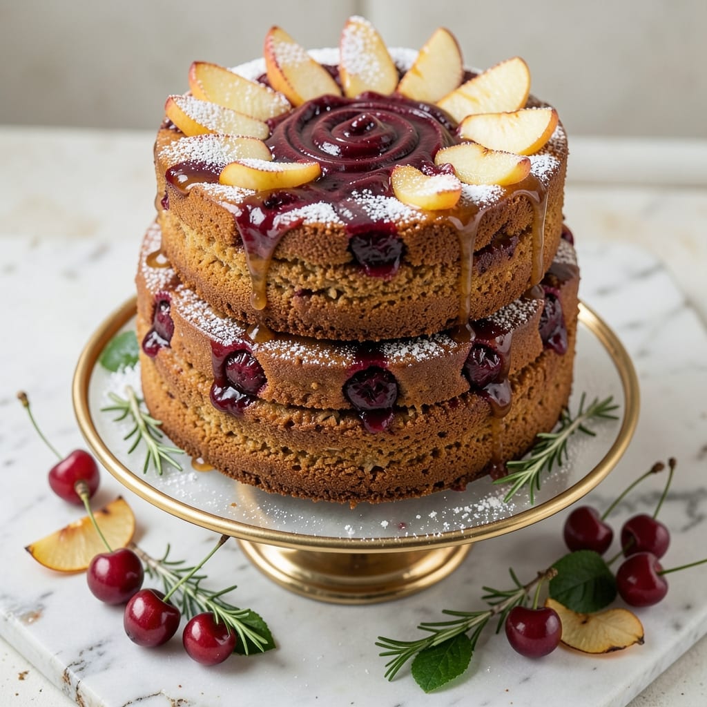 Apple Cherry Cake Recipe: Two-Fruit Layers with Buttery Vanilla Frosting