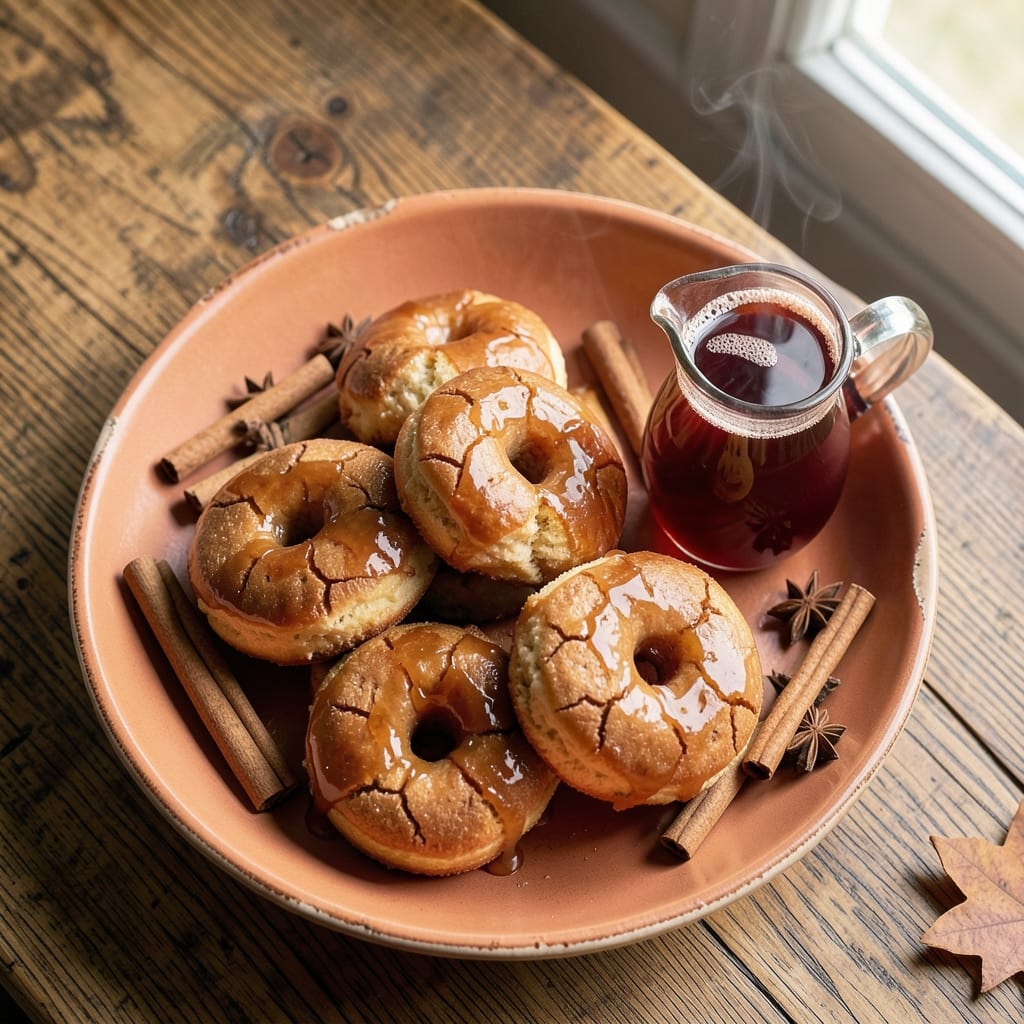 Amish Apple Cider Donuts Recipe: Spiced Fondant Crowns With Caramelized Apple Filling