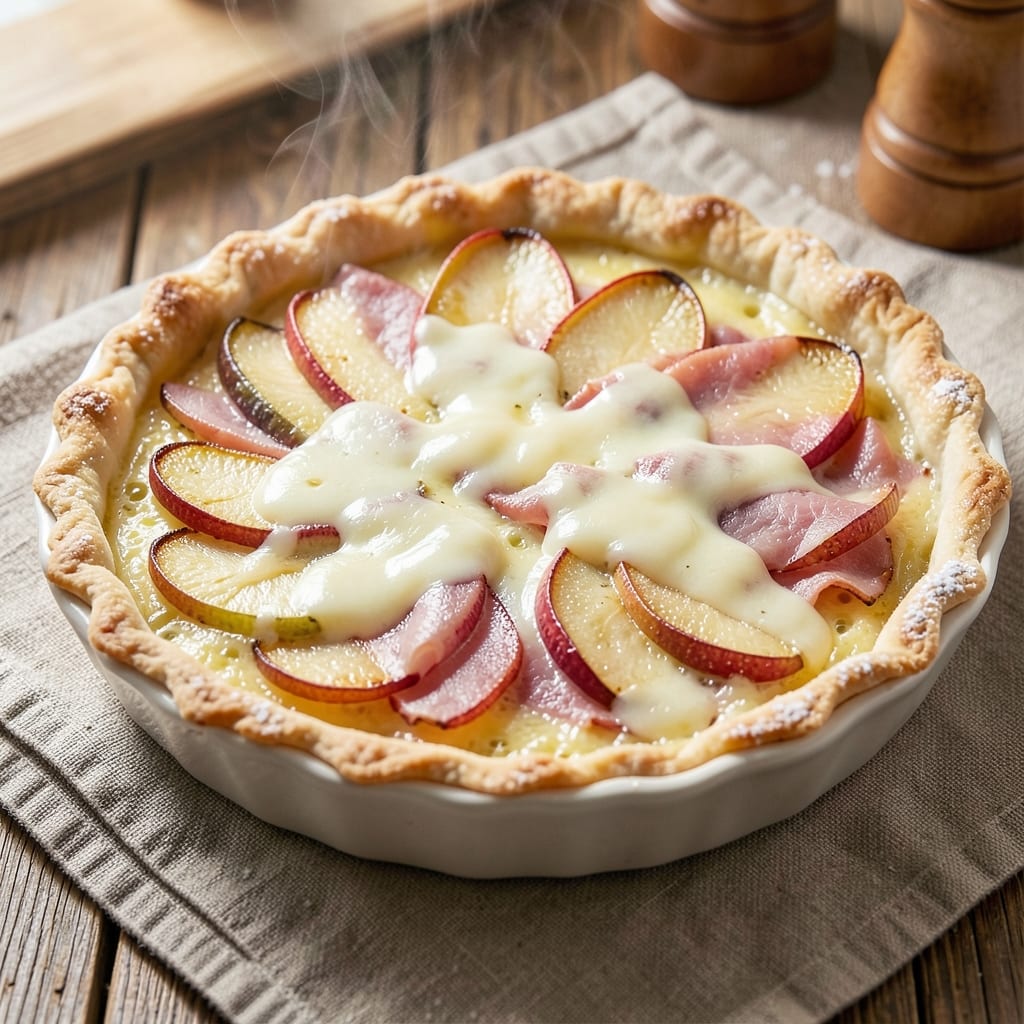 Apple and Ham Quiche Recipe: Savory Apple-Ham Crust With Gooey Egg Center