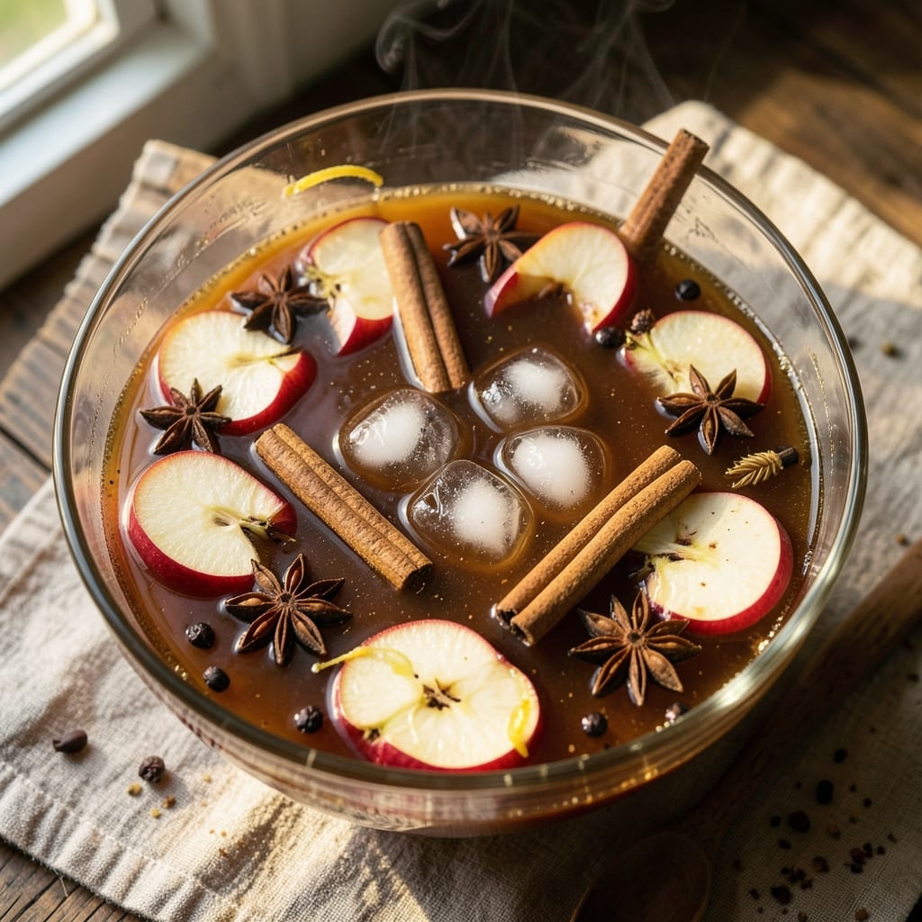 Apple Cider Punch Bowl Recipe: Spiced Apple Cinnamon Sparkle