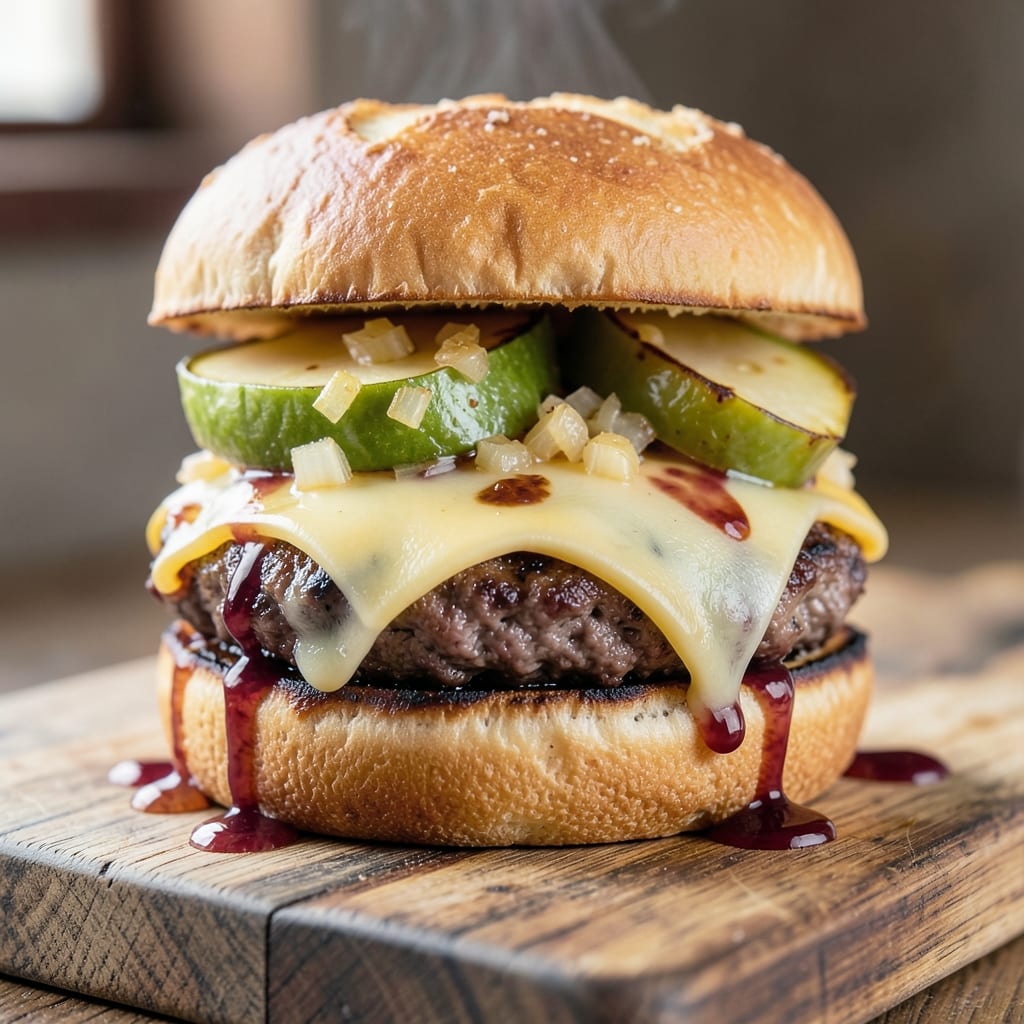 Apple Burger Recipe: Juicy Apple-Cheddar Patties With Caramelized Onions