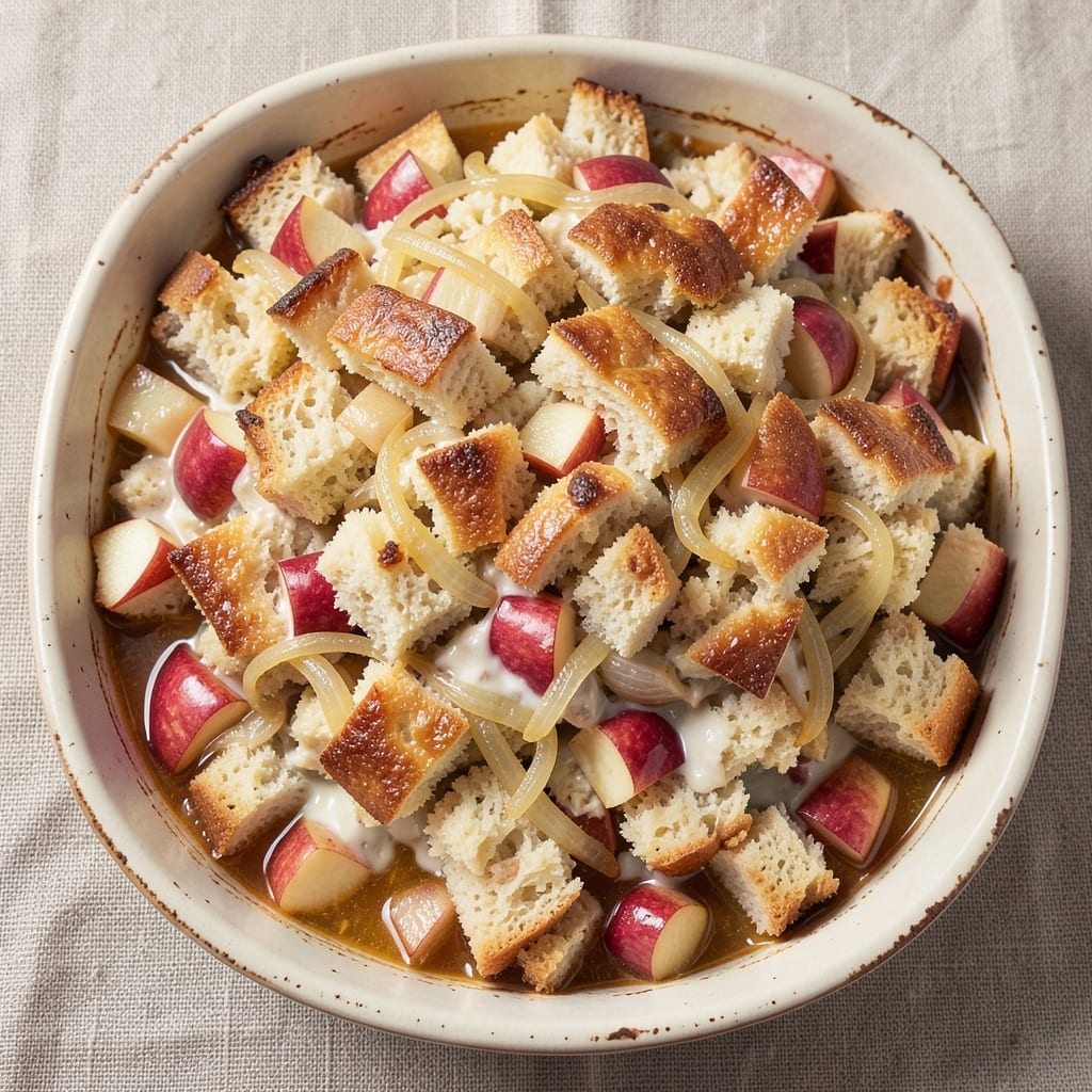 Apple Bread Stuffing Recipe: Warm Spiced Crunch With Juicy Apple Chunks