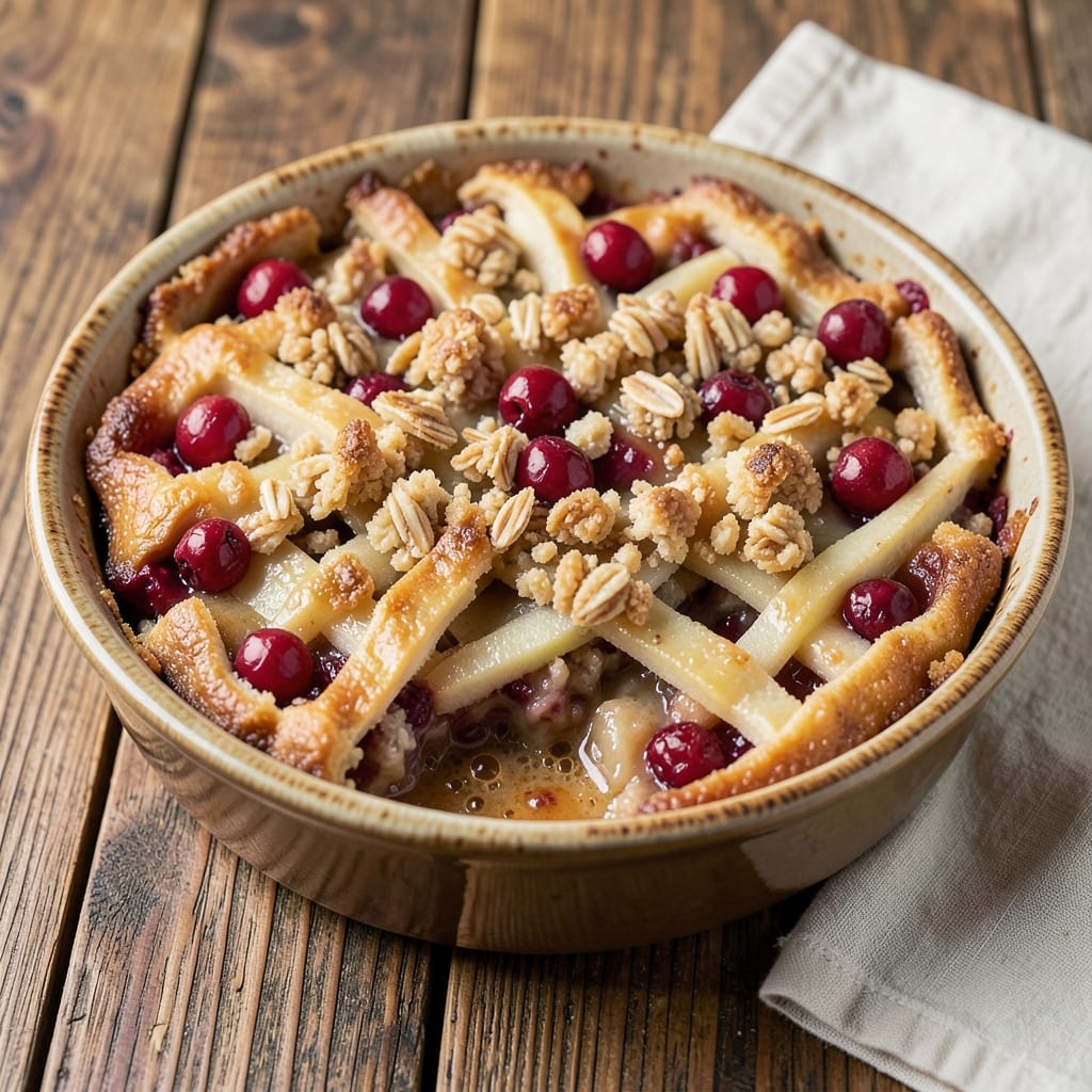 Apple Cranberry Crumble Pie Recipe: Spiced Fruit and Buttery Topping Harmony