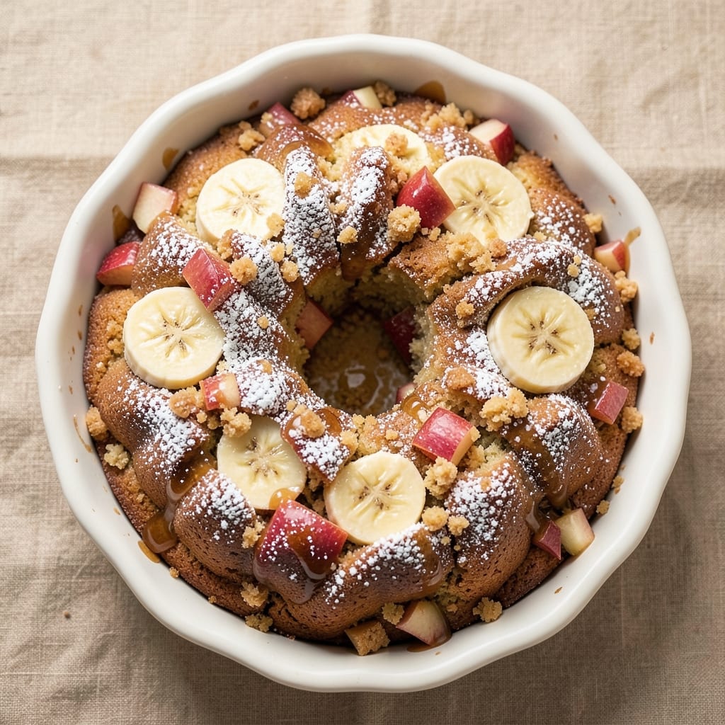 Apple Banana Bundt Cake Recipe: Spiced Fruit Swirl With Fondant Crown