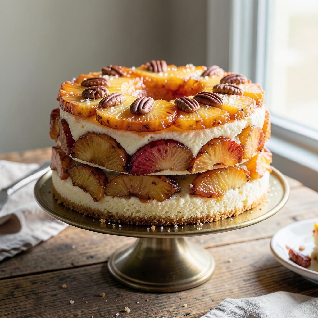 2 Layer Pineapple Upside Down Cake Recipe: Caramelized Top, Spiced Fruit Layers