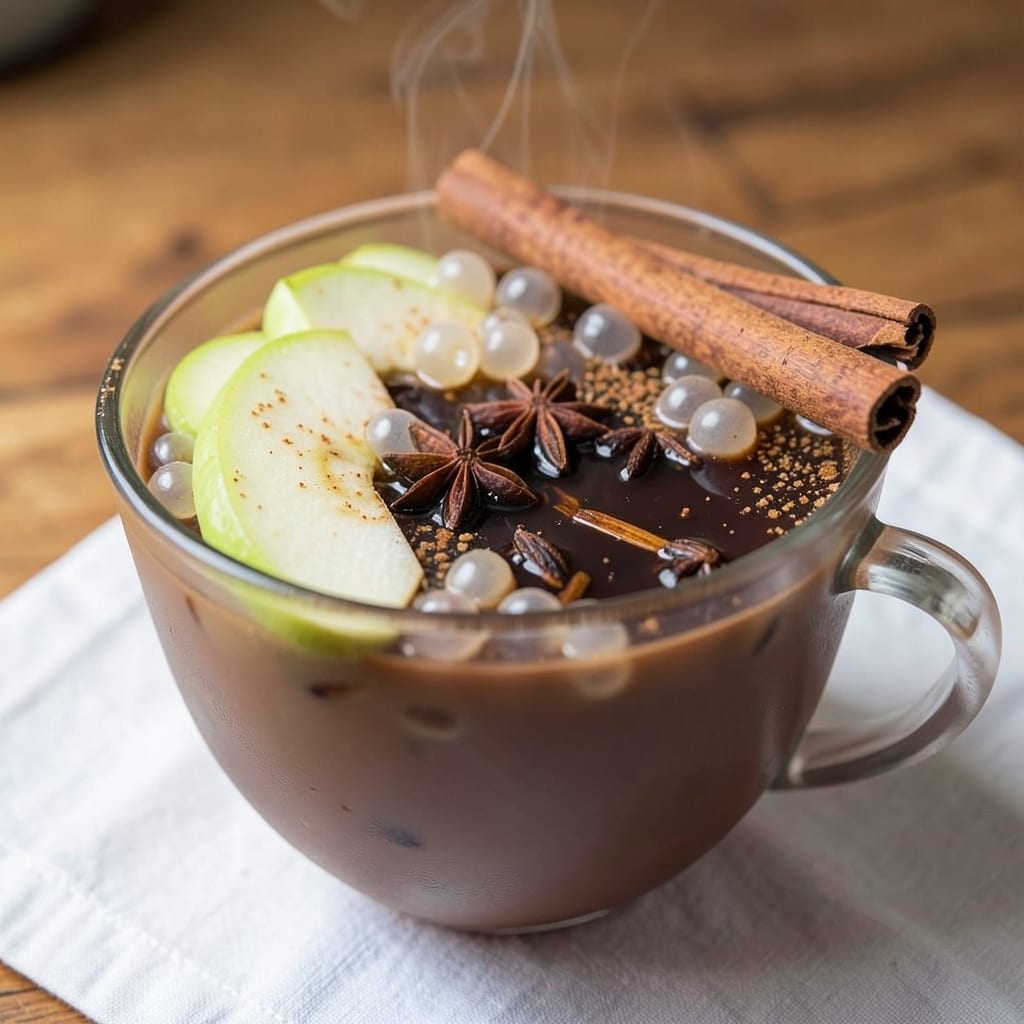 Apple Boba Recipe: Warm Spiced Apple Tea With Chewy Tapioca Balls